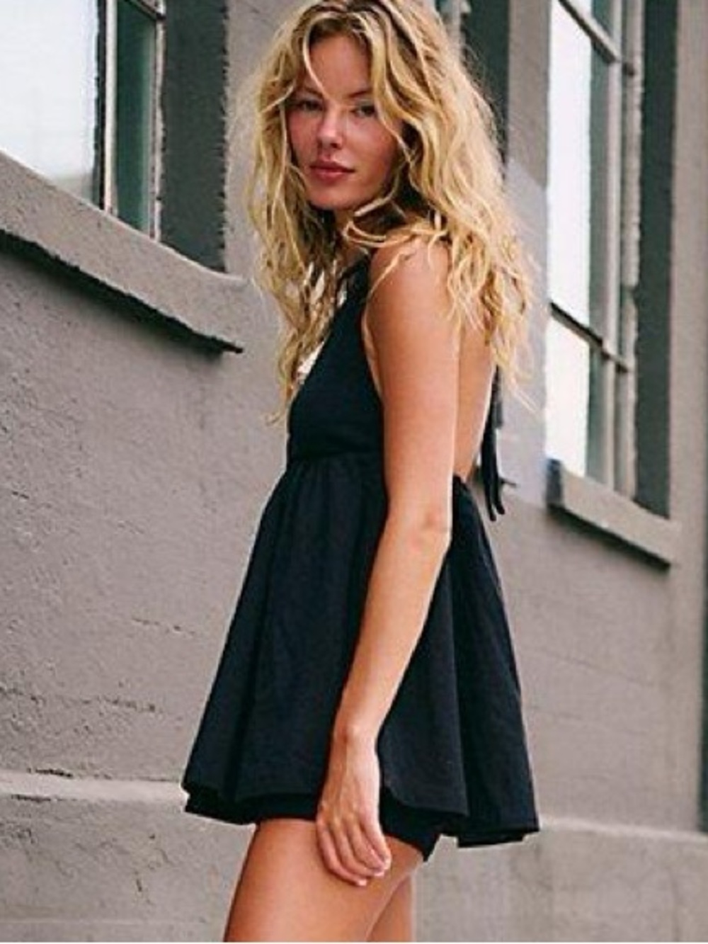 Free People Baja black mini cotton romper dress - Picture 2 of 10